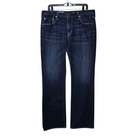 Adriano Goldschmied AG Regent Boot Cut Jeans Mens Sz 36x34 Made In USA Dark - Picture 1 of 10